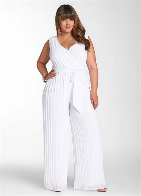 Plus Size White Jumpsuits For Evening Plus Size Jumpsuit