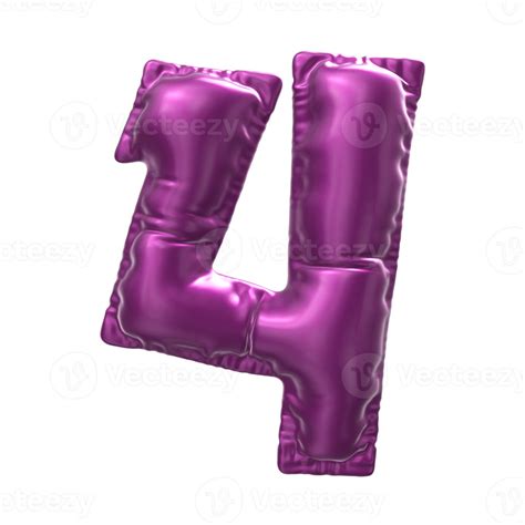 Balloon Number 3d Render Png Transparent 27256720 Png