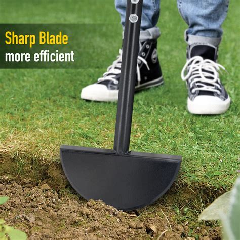 Colwelt 38 Inch Manual Half Moon Lawn Edger Tool Metal Edging For Grass Borders Sidewalks Yard