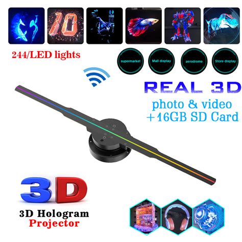 Naked Eye D Holographic Projector Stereo Rotating Suspension Aerial