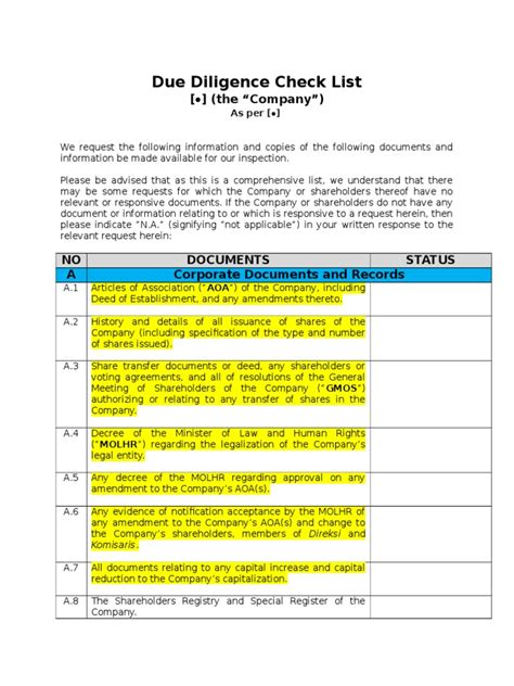 Due Diligence Check List Arbitration Insurance