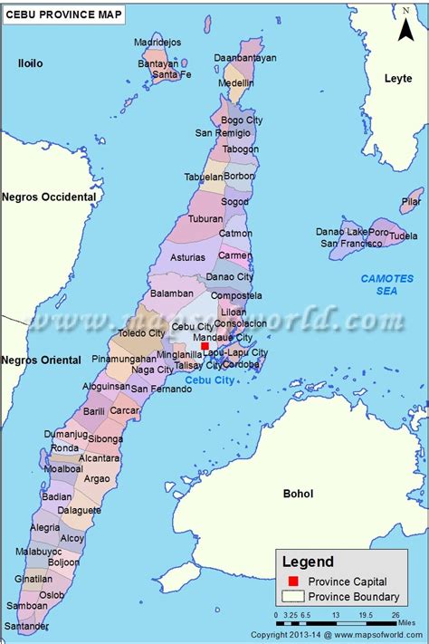 Cebu Map | Map of Cebu Province, Philippines