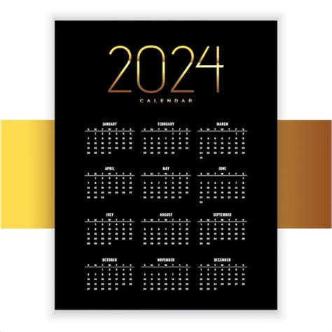 Vector élégant Modèle Bleu De Calendrier Mural 2024 Un Vecteur De
