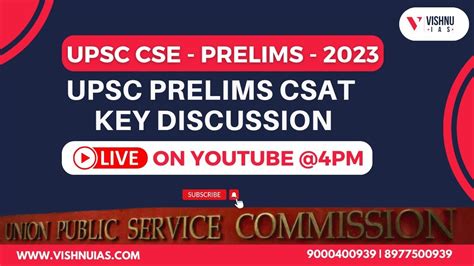 Upsc Cse Prelims 2023 Csat Key Discussion Vishnu Ias Academy Youtube