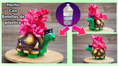 DIY Como hacer una tortuga para macetas con botellas de plástico YouTube