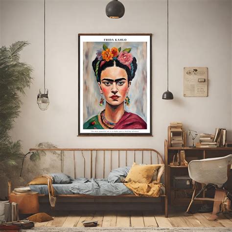 Frida Kahlo Oil Painting Effect Poster Famous Artist Prints Feminist