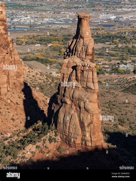 A Wingate Sandstone Tower Called The Independence Monument In Monument