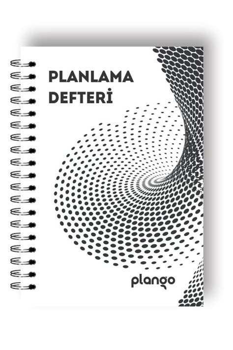 Plango Siyah Girdap Günlük Planlayıcı Defter Daily Planner Ders