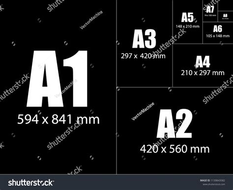 Size Series Paper Sheets Comparison Chart Stock Vector (Royalty Free ...