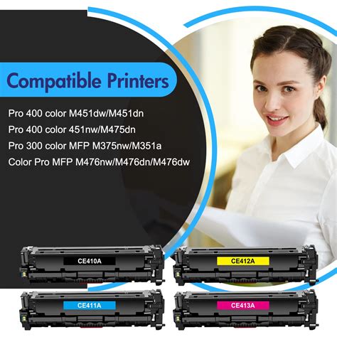 305X 305A Toner Cartridge 4 Pack Replacement For HP 305A 305X CE410X