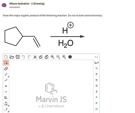 Solved Alkene Hydration Drawing Homework Draw The Major Organic