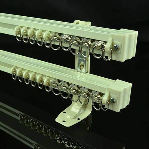 CHR7922 Ivory Wall Mounted Double Curtain Tracks And Rails Double