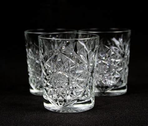 Libbey Hobstar Double Old Fashioned Glasses Set Of Three Etsy Old Fashioned Vintage