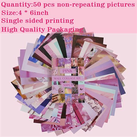 Buy Pink Collage Kit For Wall Aesthetic 50 Set 4 X 6 Inch Wall Collage