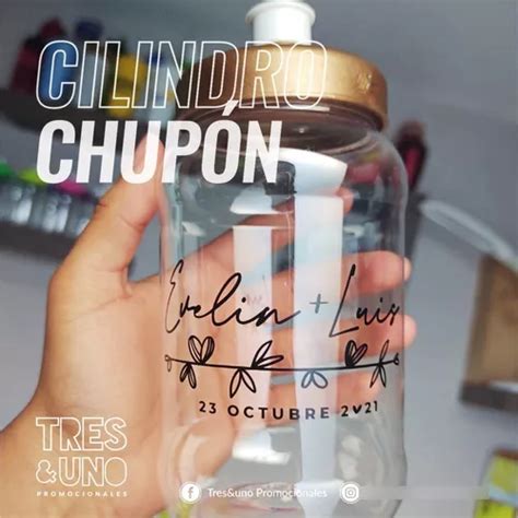 Cilindro 500 Ml Con Tapa Chupón 40 Piezas Personalizadas