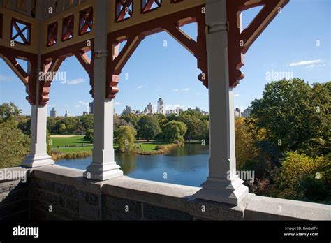 View From Belvedere Castle Onto A Lake In Central Park Usa New York