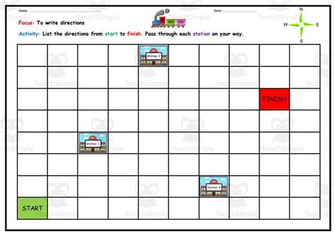 Geography Train Directions Activity By Teach Simple