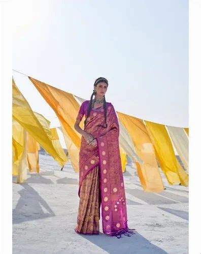 Dhanvi Clothing Printed Festive Wear Soft Silk Saree M With