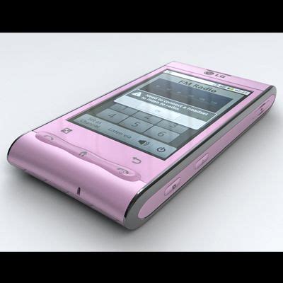 LG Optimus GT540 Pink 3D Model 5 Max 3ds Fbx Obj Free3D