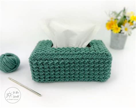 Easy Crochet Tissue Box Cover Free Pattern Jo To The World Creations