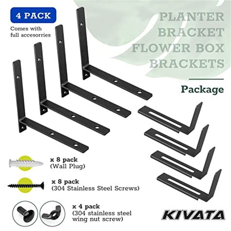 KIVATA Lot de 4 supports de jardinière réglables 15 2 à 30 5 cm