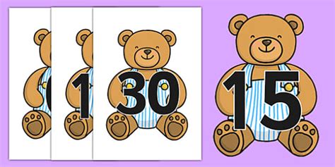 Free Numbers 0 30 On Teddy Bears Teddy Bear Foundation Numeracy Number