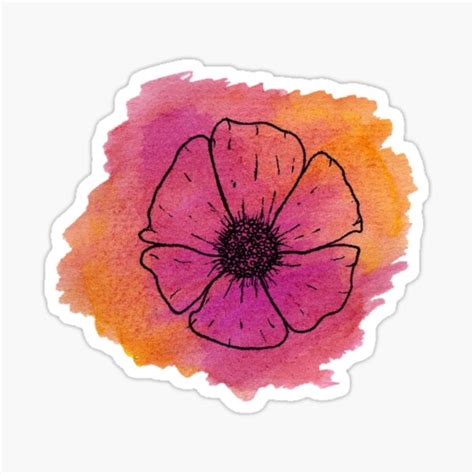 Watercolor Flower Sticker For Sale By Franzimuh Redbubble