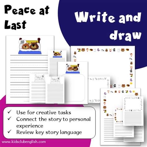 Peace At Last Write And Draw Kids Club English