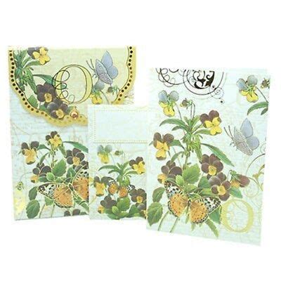 PUNCH STUDIO FLORAL MONOGRAM POUCH NOTE CARDS- #56976O (O) | eBay