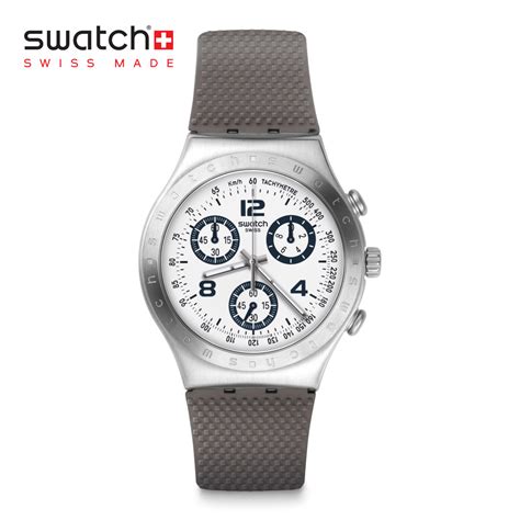 Swatch Irony Chrono CLASSYLICIOUS YCS113C White Dial With Gray Silicon