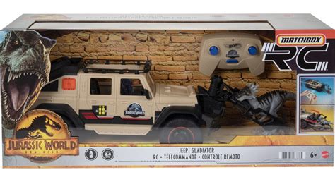 Matchbox Jurassic World Dominion Jeep Gladiator Rc Vehicle With 6 Inch Dracorex Dinosaur Figure