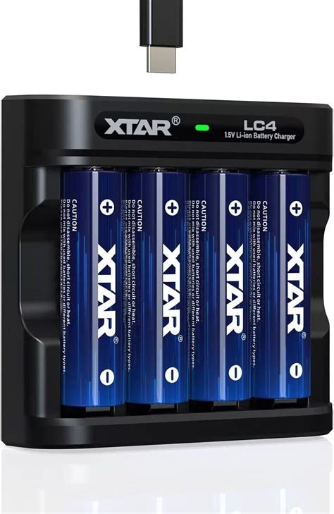 XTAR New 1 5V 4150mWh Rechargeable AA Lithium Battery 4 Pack With Low