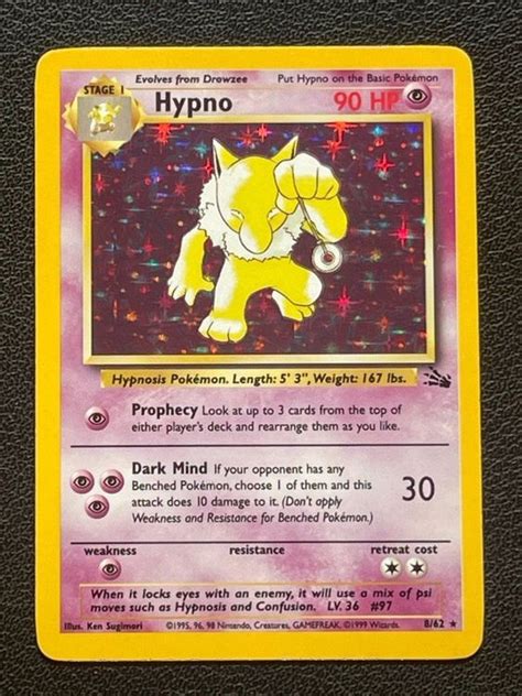 Hypno Holo Rare Pok Mon Fossil Kaufen Auf Ricardo