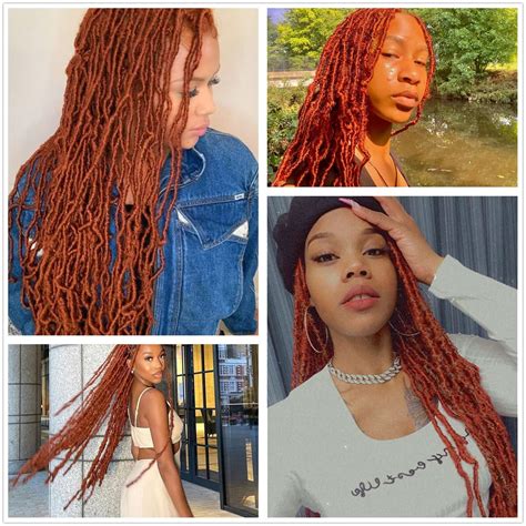 36 Inch 4 Packs Soft Locs Crochet Hair Ginger Color Whole Strand No Extended Long New Faux Locs