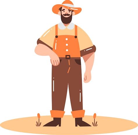 Premium Vector Hand Drawn Happy Male Farmer In Flat Style Isolated On