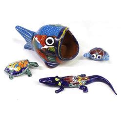 4 Mexican Talavera Pottery Animals