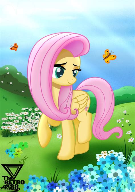 2448705 Safe Artist Theretroart88 Fluttershy Butterfly Pegasus