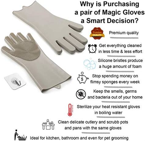 Rbgiit Silicon Dishwashing Gloves With Wash Scrubber Magic Silicone