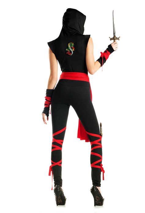 Sexy Ninja Warrior Bodysuit Sash Mask Gloves W Wrappings Halloween