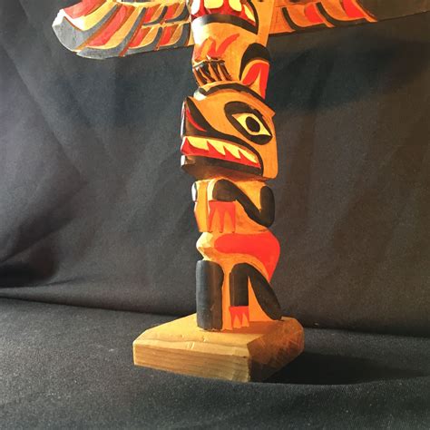 Hand Carved And Painted Totem Pole Carved By Wilson Williams 12 34