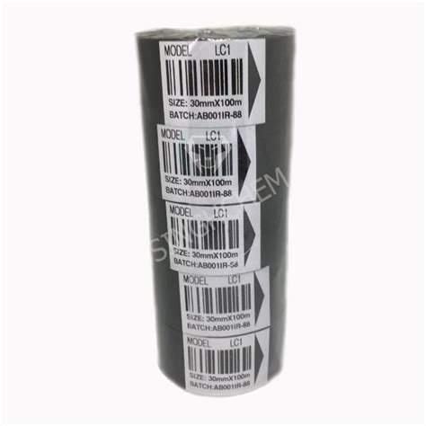 เทปหมกความรอนสดำ ขนาด 30มมx100ม Foil Hot Stamp พมพลงบนฟอยล พลาสตก กระดาษ ตดแนน ไม