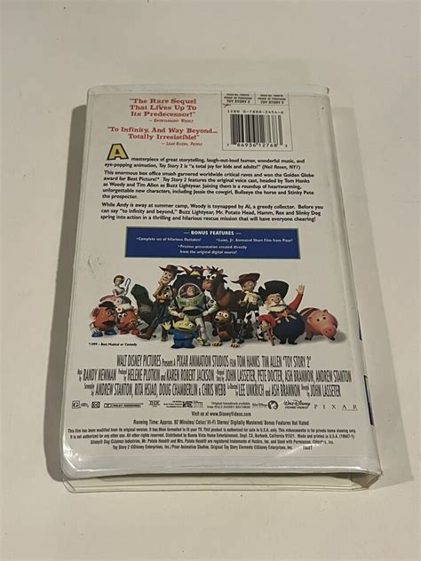 Disney Pixar Toy Story Vhs Video Tape Sequel Movie Clamshell