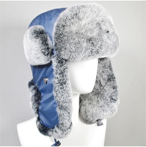 Casquette Chapeau D Hiver En Vraie Fourrure De Lapin Rex Pour Hommes