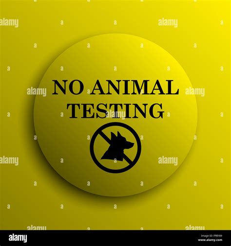 No Animal Testing Icon Yellow Internet Button Stock Photo Alamy