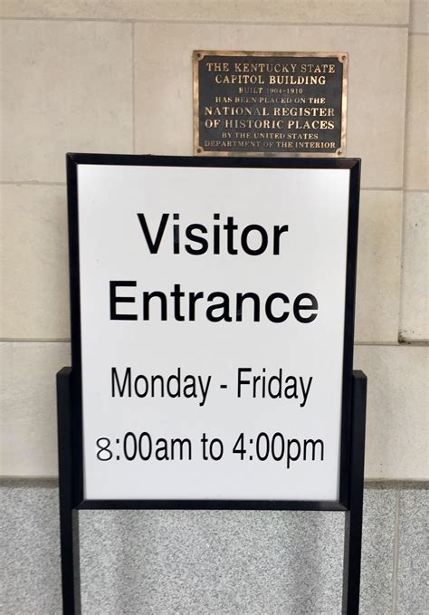 Kentucky State Capitol Building Marker And Visitor Entrance Sign