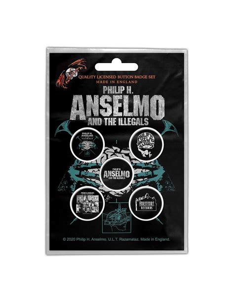 Set Insigne Oficiale Philip H Anselmo The Illegals Brain Metalhead