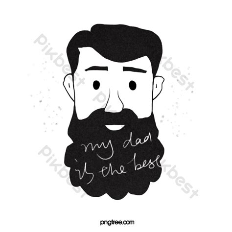 Black Cartoon Simple Big Beard Father Illustration Elements Png Images