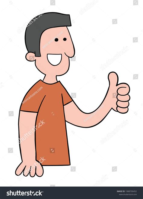 Cartoon Man Giving Thumbs Vector Illustration Stock Vector (Royalty ...