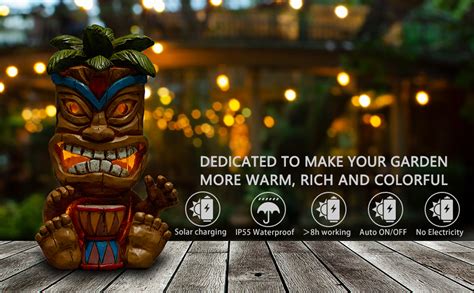 Yiosax Solar Lights Outdoor Garden Décor Garden Statues And Tiki