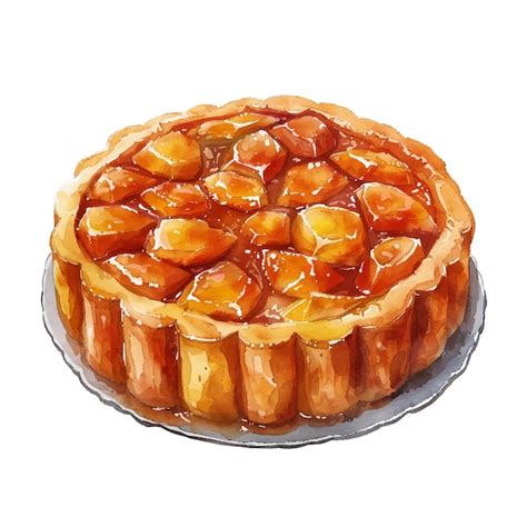 Premium Vector Tarte Tatin Vector Illustration In Watercolour Style